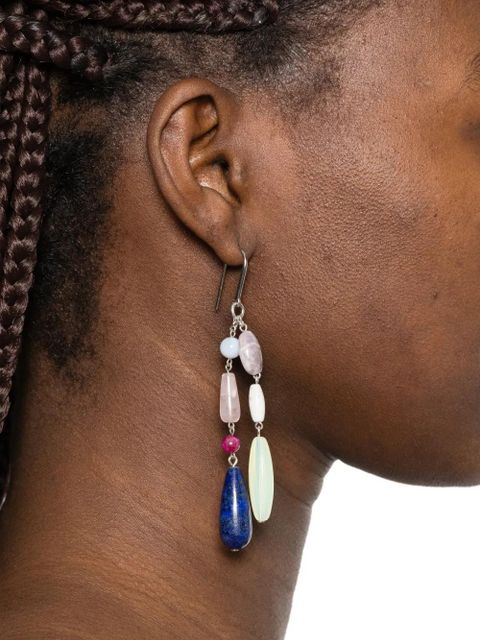 ISABEL MARANT Mahi beaded drop earrings - Silver