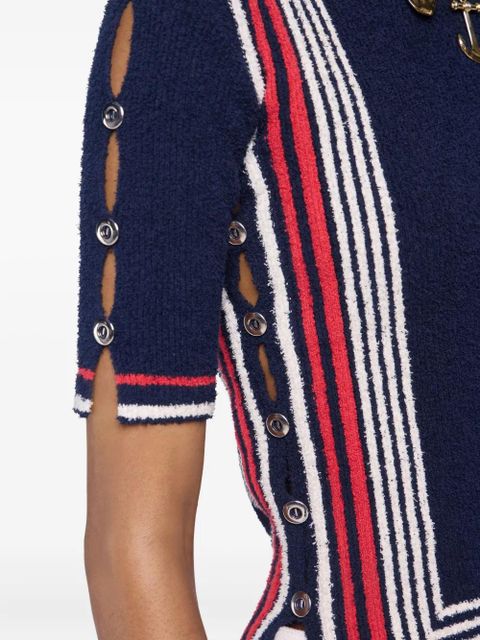 Rabanne striped knitted top - Neutrals