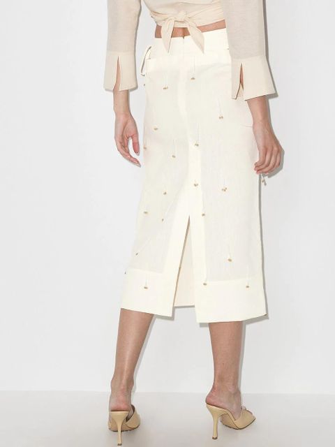 Jacquemus Blé beaded high-waisted skirt - Neutrals