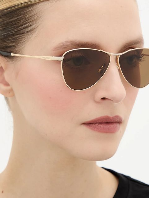 Saint Laurent okulary przeciwsłoneczne VESPER damskie kolor złoty SL 831