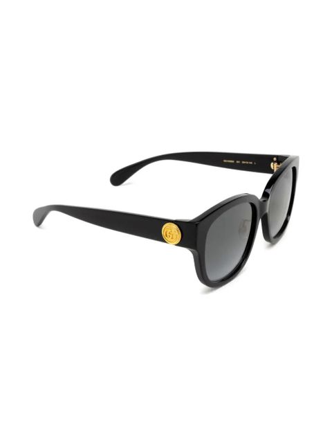 Gucci Eyewear logo-plaque round-frame sunglasses - Black - zdjęcie produktu nr 2