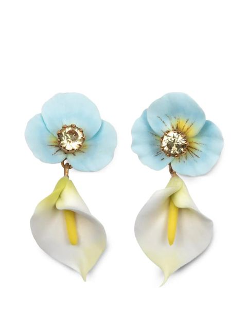 Jennifer Behr Vera floral-motif earrings - Gold - zdjęcie produktu nr 1