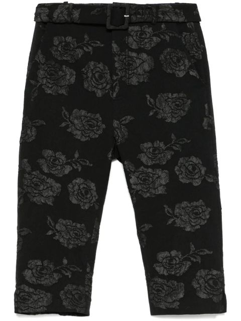 ROTATE BIRGER CHRISTENSEN floral-jacquard capri trousers - Black - zdjęcie produktu nr 1