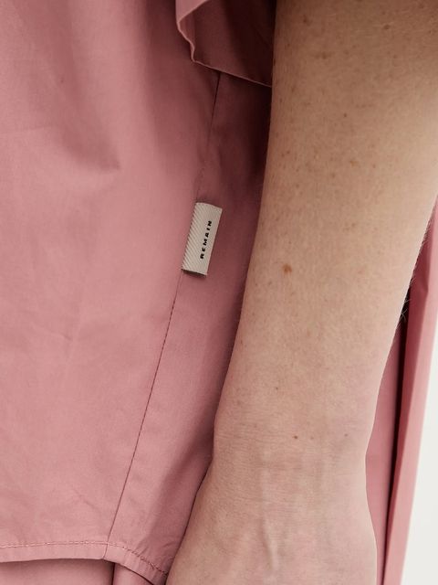 Remain koszula bawełniana damska kolor różowy relaxed z kołnierzykiem klasycznym 502492150