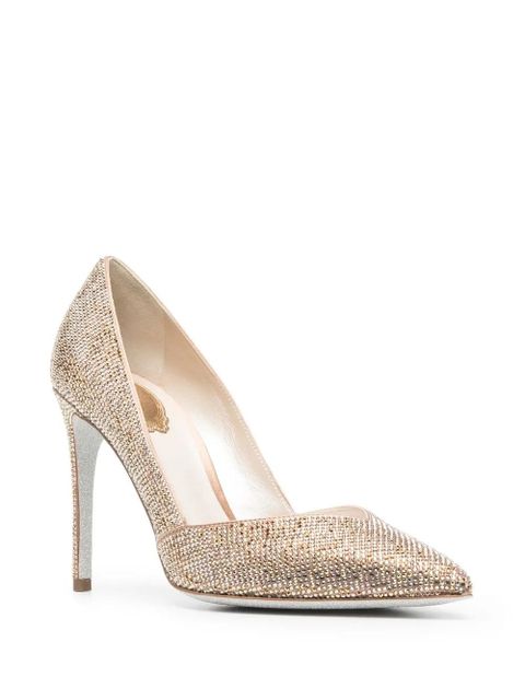 René Caovilla 105mm rhinestone-embellished leather pumps - Gold - zdjęcie produktu nr 2