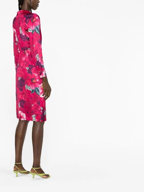PINKO Hibiscus-print shirt dress