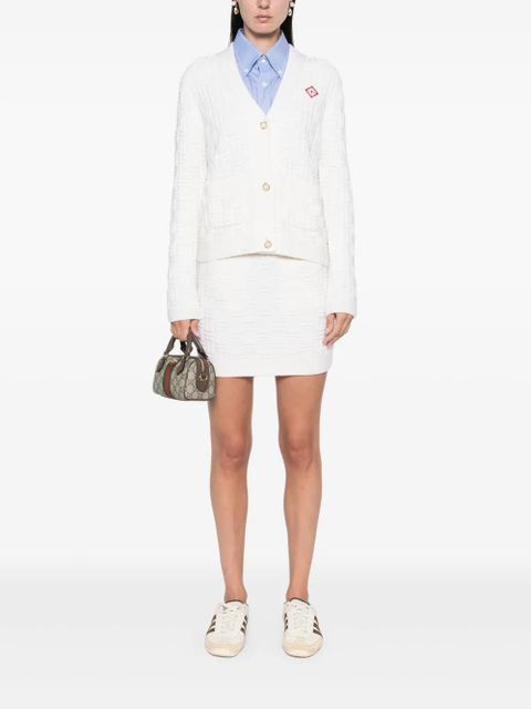 Casablanca Column Stitch mini skirt - White