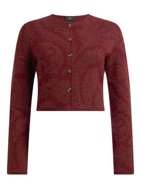 ETRO paisley-jacquard cardigan - Red - zdjęcie produktu nr 1
