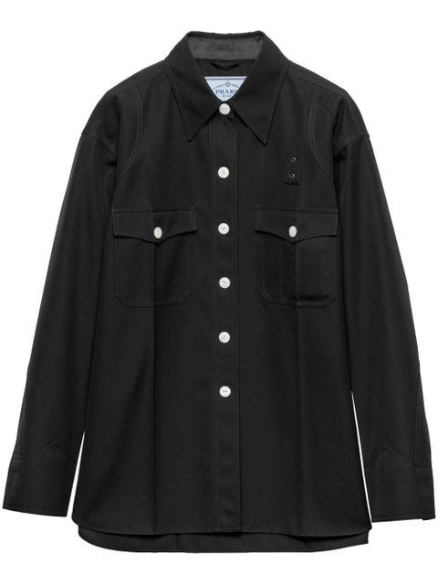 Prada wool gabardine coat - Black - zdjęcie produktu nr 1
