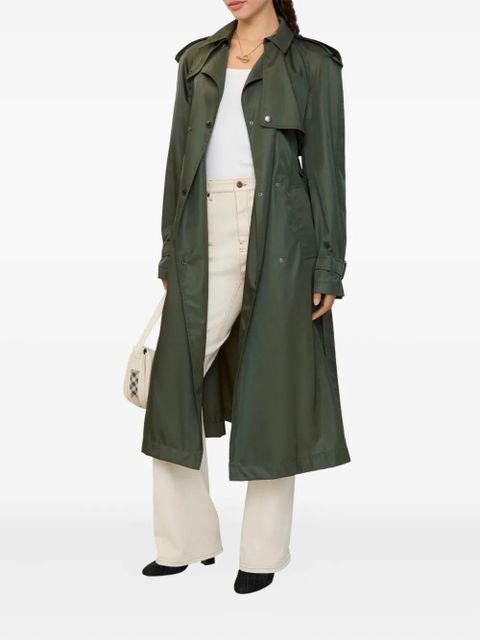 Burberry hooded belted nylon trench coat - Green
