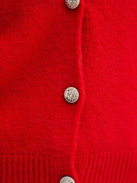 Morgan kardigan z dodatkiem wełny damski kolor czerwony MGOJI