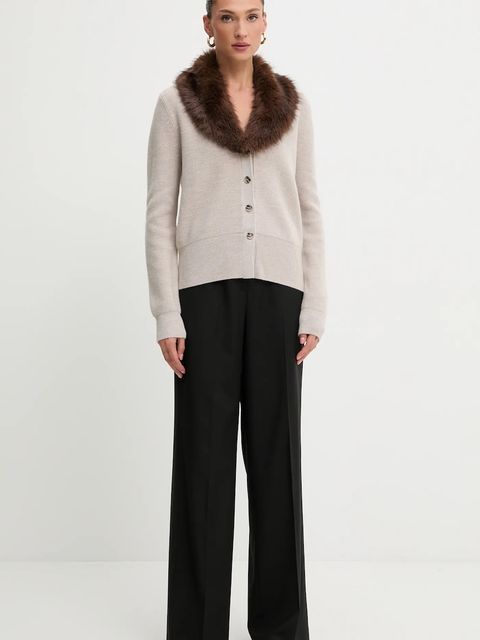 Blugirl Blumarine kardigan wełniany damski kolor beżowy RF5050.MA500