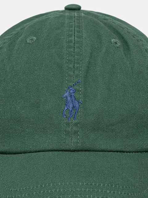 Polo Ralph Lauren czapka z daszkiem bawełniana kolor zielony gładka 211912843