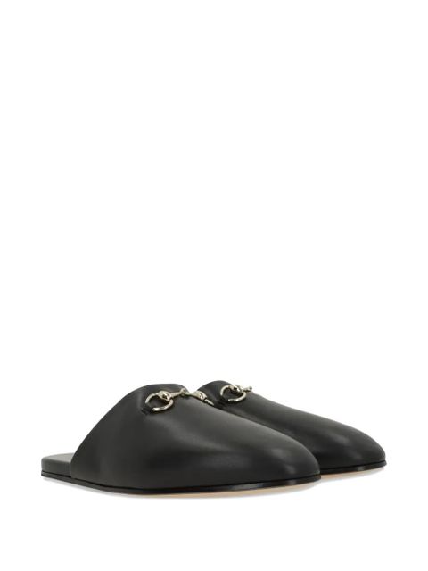 Gucci Horsebit leather flat mules - Black