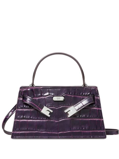 Tory Burch mini Lee Radziwill crocodile-embossed top-handle mini bag - Purple - zdjęcie produktu nr 1