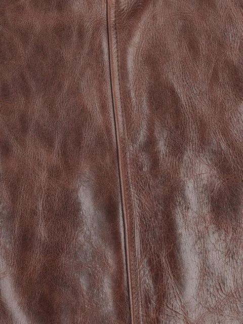 Saint Laurent belted leather midi skirt - Brown