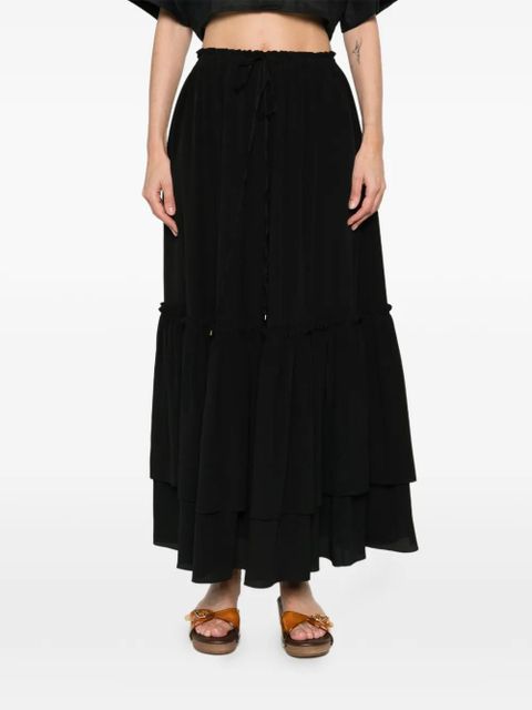Chloé tiered ruffled maxi skirt - Black