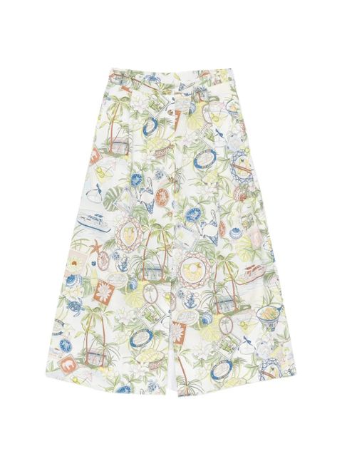 Maje figurative-print pleated skirt - White - zdjęcie produktu nr 1