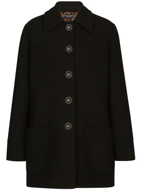 Dolce & Gabbana galalith-button crepe peacoat - Black - zdjęcie produktu nr 1