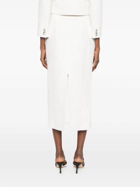 Alessandra Rich sequin-embellished midi skirt - White