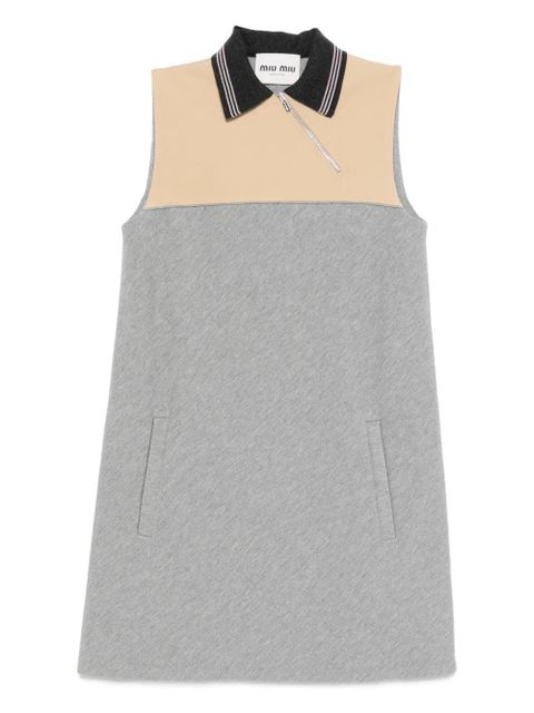 Miu Miu half-zip polo-collar mini dress - Grey - zdjęcie produktu nr 1