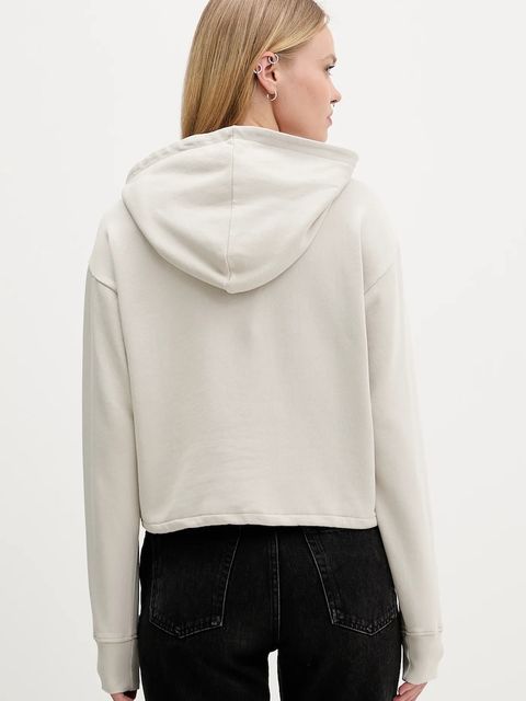 Karl Lagerfeld Jeans bluza bawełniana damska kolor beżowy z kapturem z nadrukiem A4W20004 - zdjęcie produktu nr 2