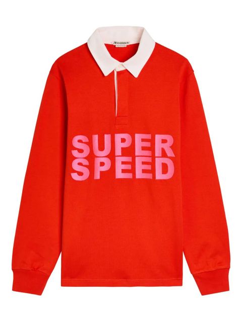 JW Anderson graphic long-sleeved polo top - Red - zdjęcie produktu nr 1