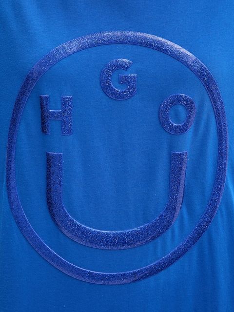 Hugo Blue t-shirt bawełniany damski kolor niebieski 50550141