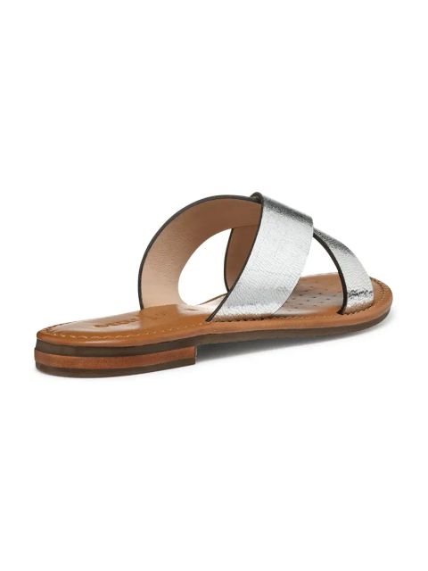 Geox klapki skórzane D SOZY S damskie kolor srebrny D55LXH 000KY C1007