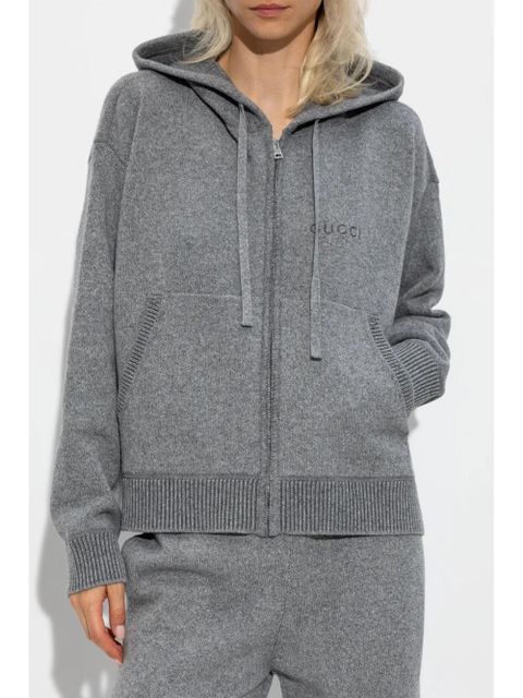 Gucci logo zip-up sweatshirt - Grey