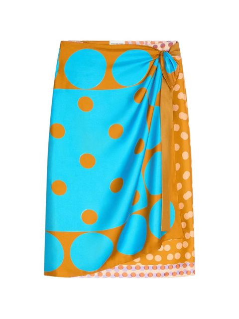 DRIES VAN NOTEN wrap polka dot midi skirt - Blue - zdjęcie produktu nr 1