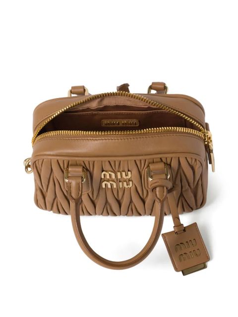 Miu Miu Arcadie matelassé leather tote bag - Brown - zdjęcie produktu nr 2