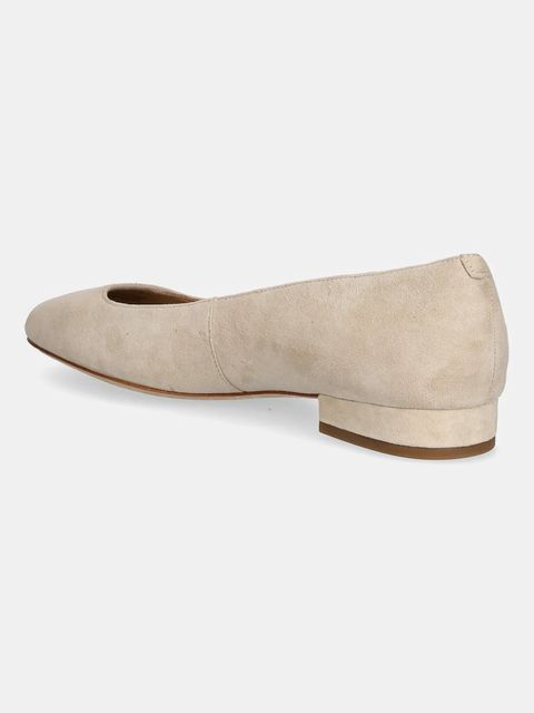 Lauren Ralph Lauren baleriny zamszowe Emellie Bllt kolor beżowy 802974358001