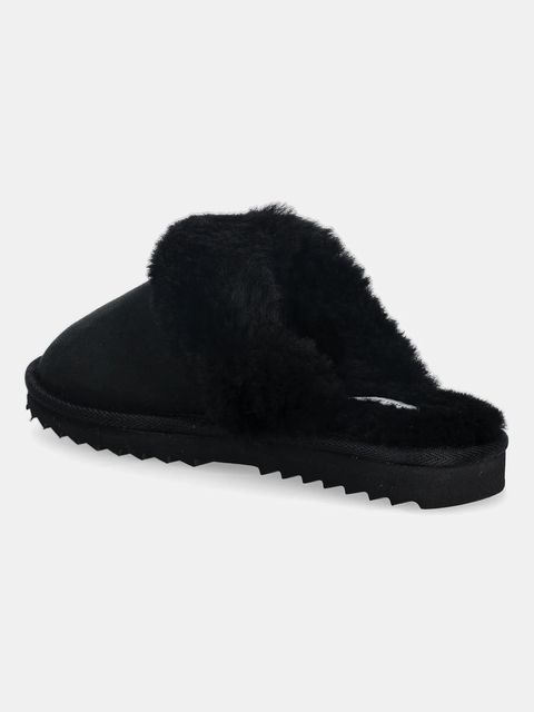 Tommy Hilfiger kapcie skórzane TH SHEARLING HOUSE SHOE kolor czarny FW0FW09063