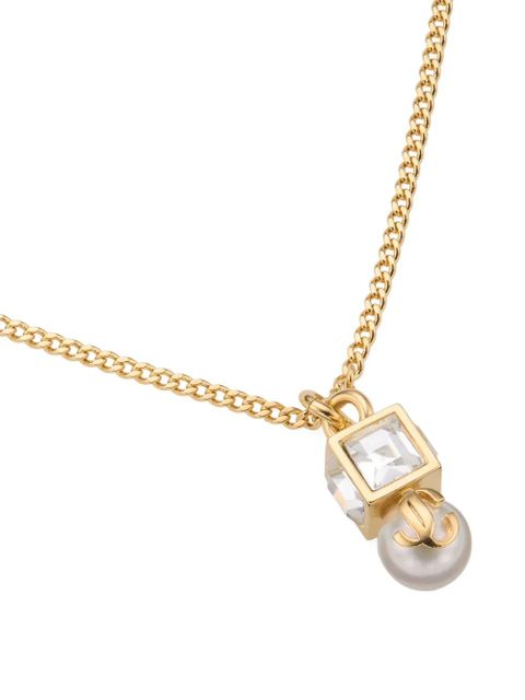 Jimmy Choo cube pearl-pendant necklace - Gold