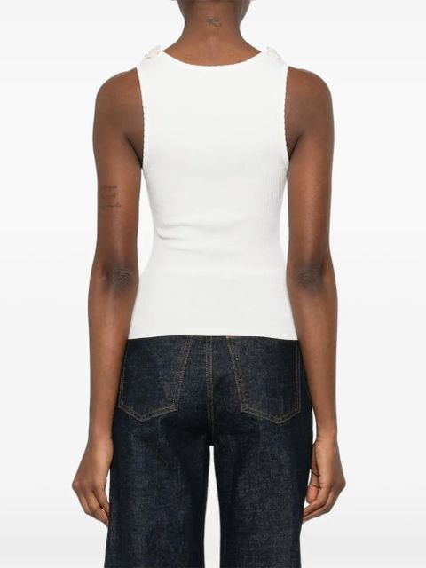 SANDRO floral-appliqué top - White