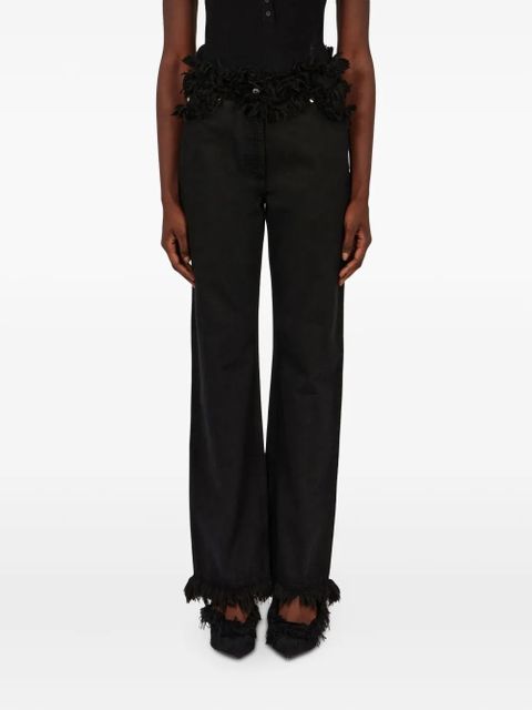 Ferragamo fringed straight-leg jeans - Black