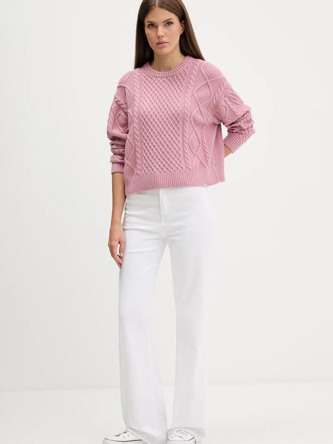 Guess Jeans sweter z dodatkiem wełny damski kolor różowy lekki W5BR09 Z0561 - zdjęcie produktu nr 2