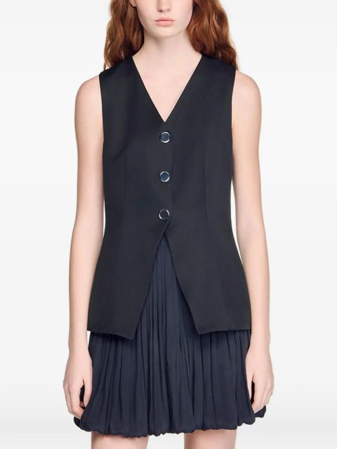 SANDRO layered sleeveless dress - Black