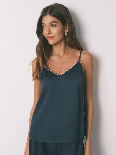 women'secret piżama damska kolor granatowy satynowa 2542472