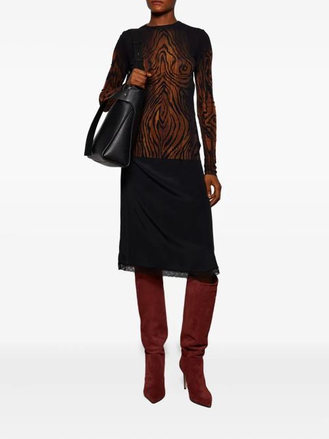 Paris Texas 85mm stiletto suede knee-high boots - Red