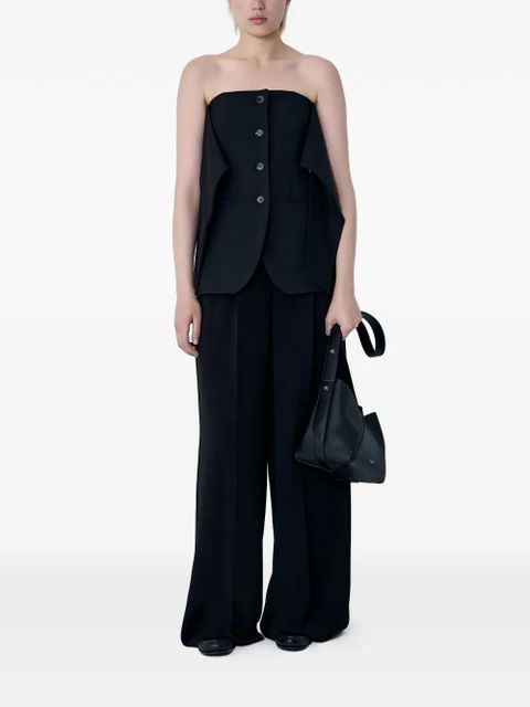 Max Mara straight-neckline button waistcoat - Black