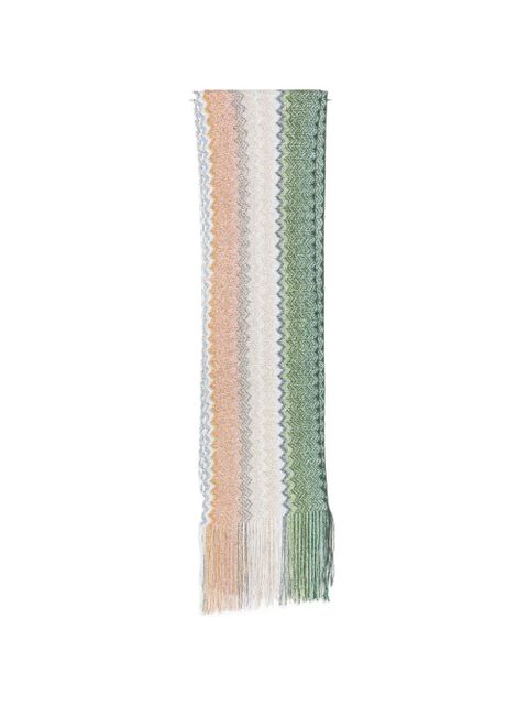 Missoni zigzag fringed scarf - Green - zdjęcie produktu nr 1