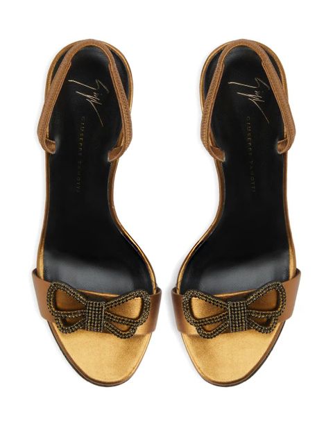 Giuseppe Zanotti Zari bow-embellished slingback sandals - Bronze