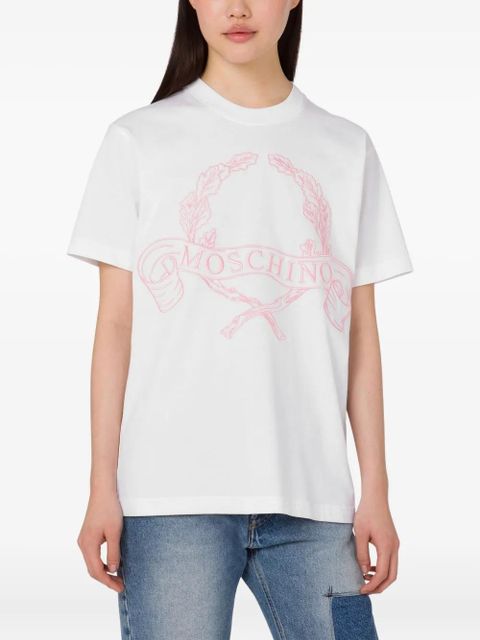 Moschino logo-embroidered T-shirt - White