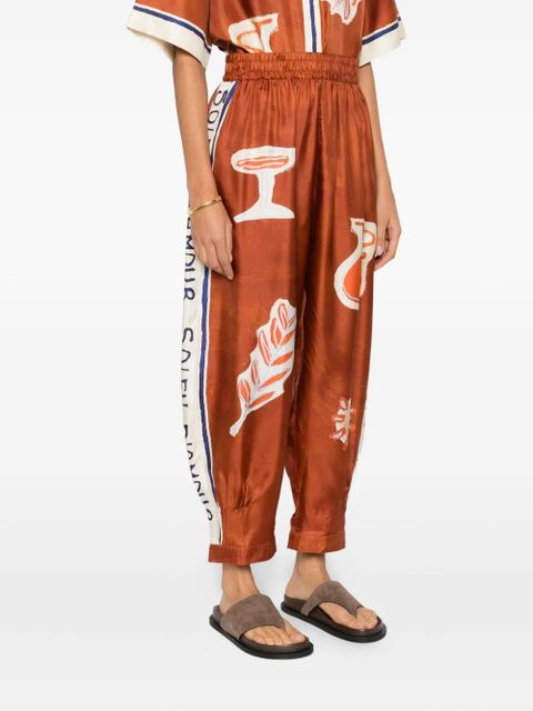 ALEMAIS Soleil D´Amour print trousers - Brown