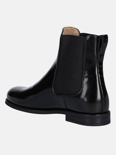 BOSS sztyblety skórzane Lycia damskie kolor czarny na płaskim obcasie 50552791