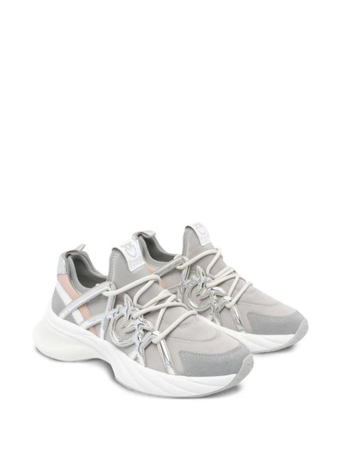 PINKO Ariel metallic-panel lace-up sneakers - Grey