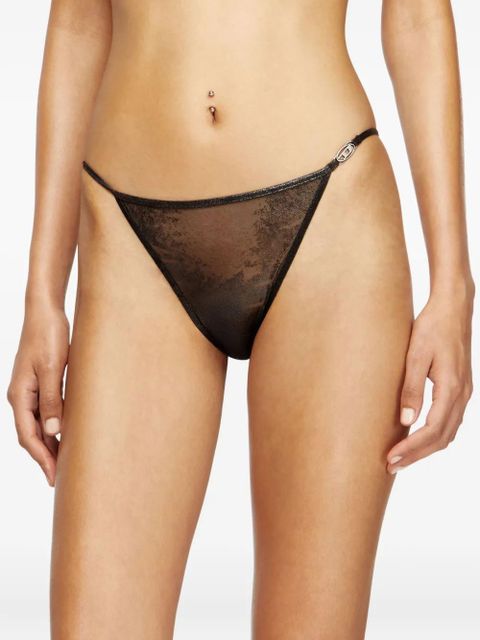 Diesel metallic-effect string briefs - Black