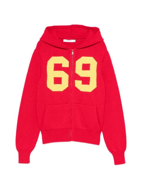 Gimaguas number hooded cardigan - Red - zdjęcie produktu nr 1